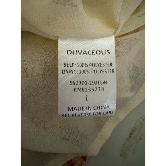 Olivaceous floral dress lined size L - Picture 4 of 5